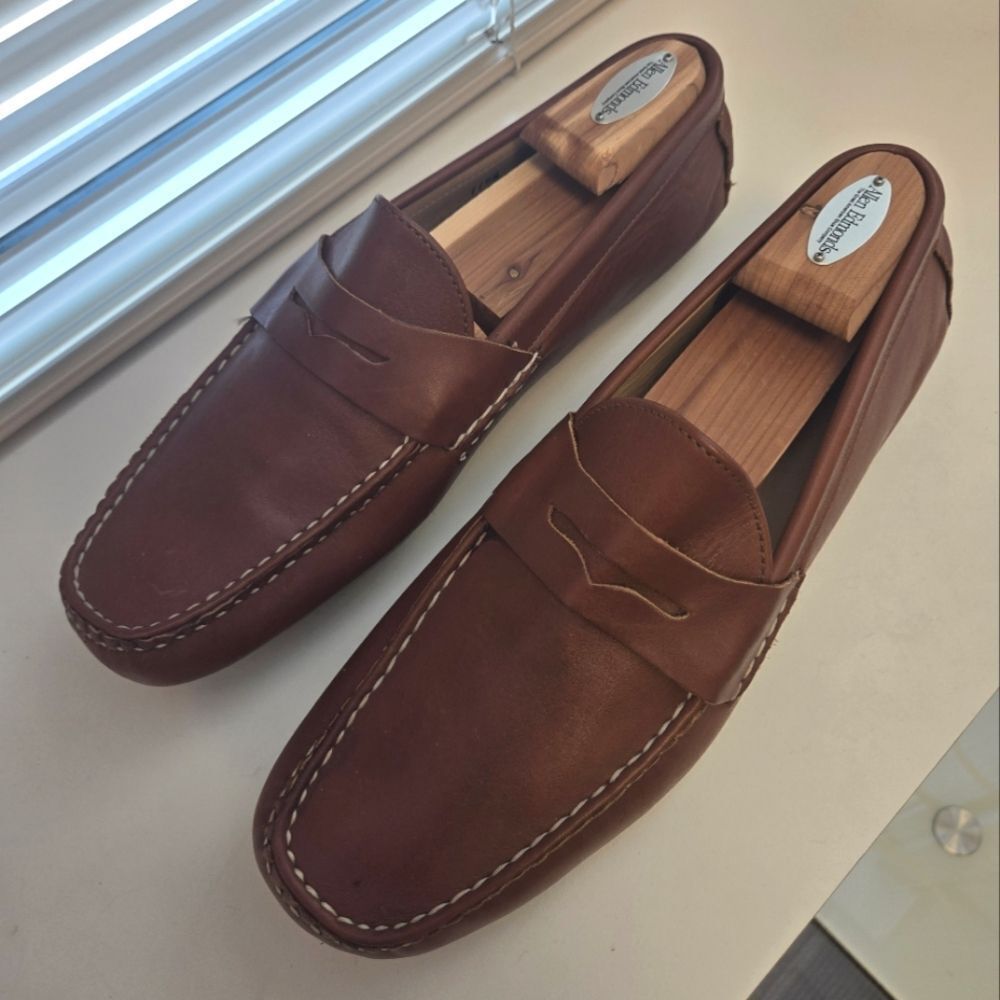 Allen Edmonds Chestnut Brown Leather Penny Loafers